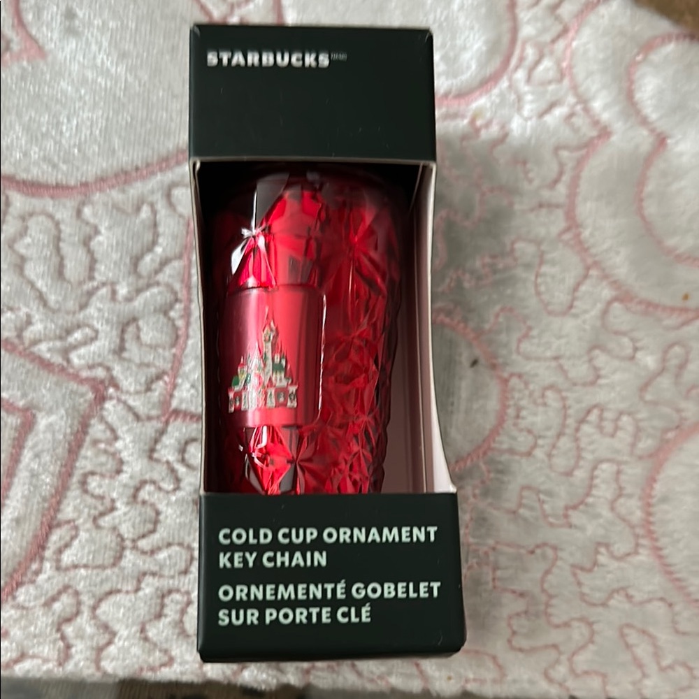 Starbucks Red Disneyland Christmas keychain